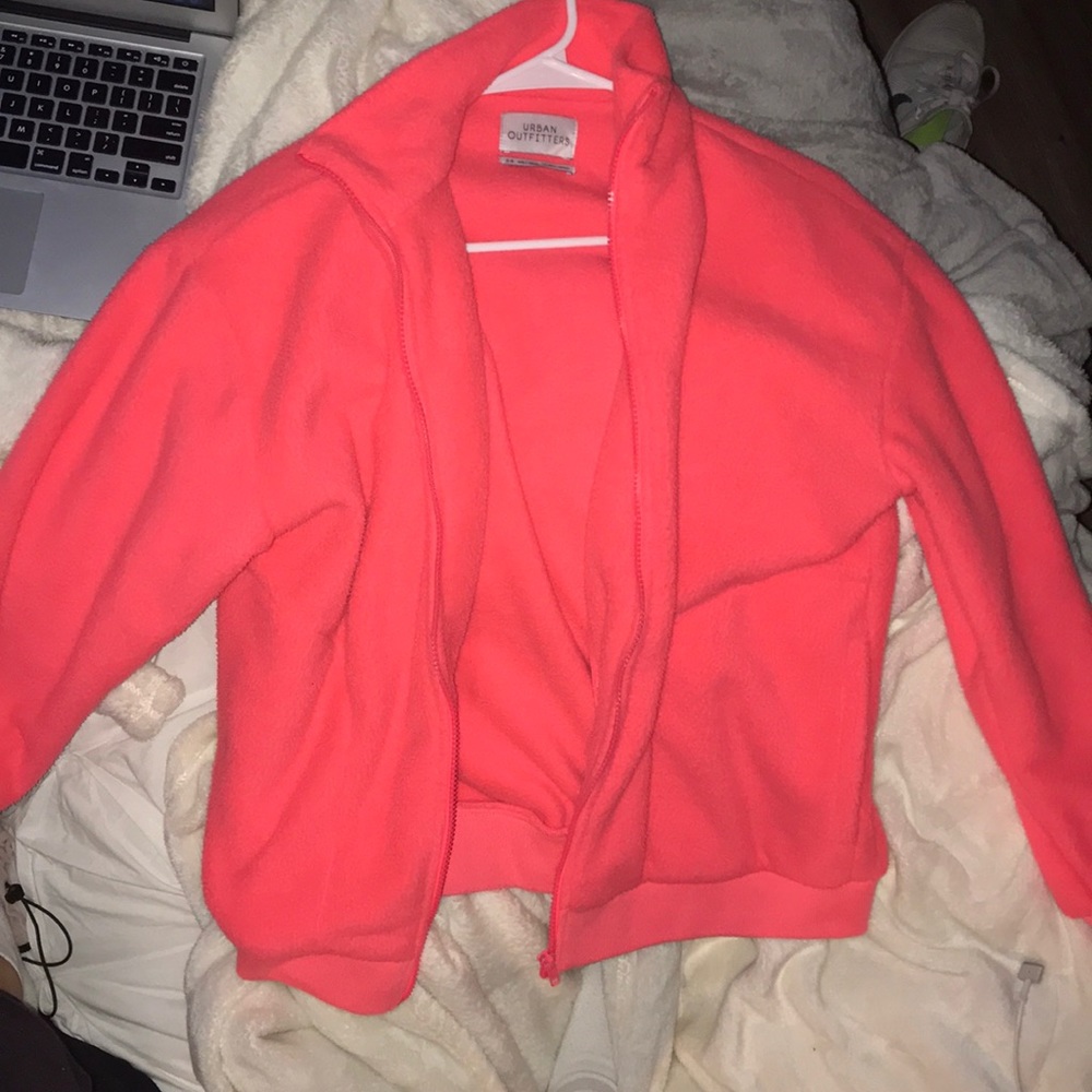 Urban outfitters neon pink fleece jacket